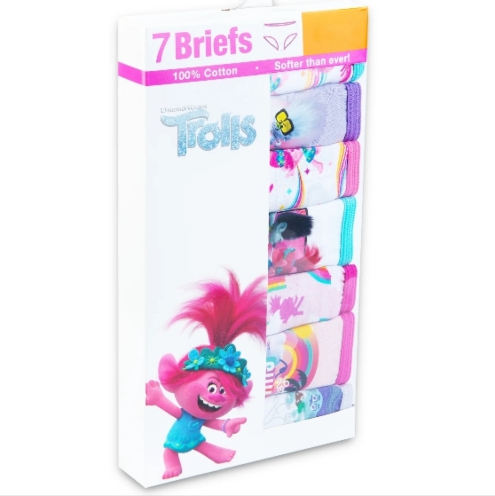 HANDCRAFT TROLLS GIRL'S UNDERWEAR BRIEFS 7 PAIR PACK